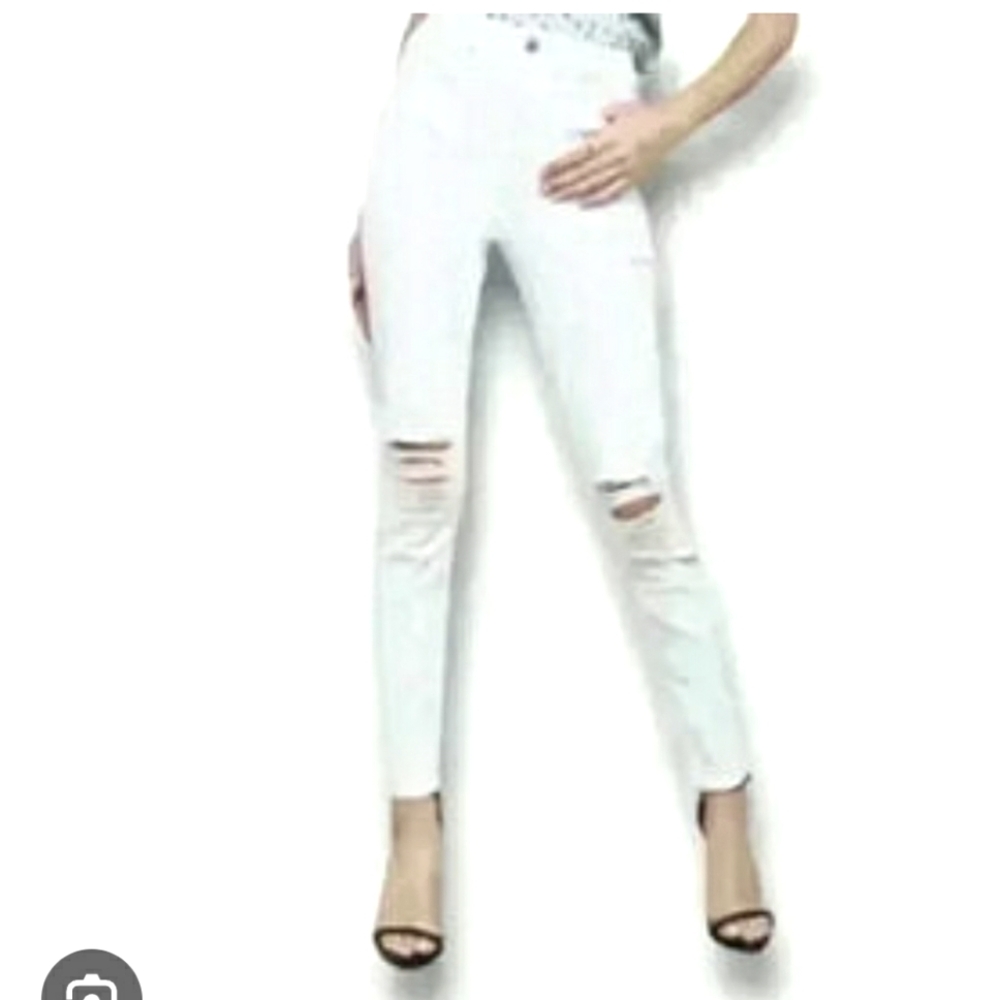 Topshop Moto White Denim Joni Jeans Petite Stretchy Y2K Cottagecore Vintage Chic